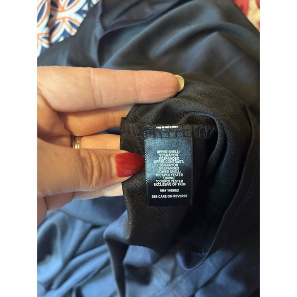 Torrid Mermaid Blue & Black Sequin Chiffon Skater Midi Dress V-Neck NWT Size 20 - Picture 11 of 12